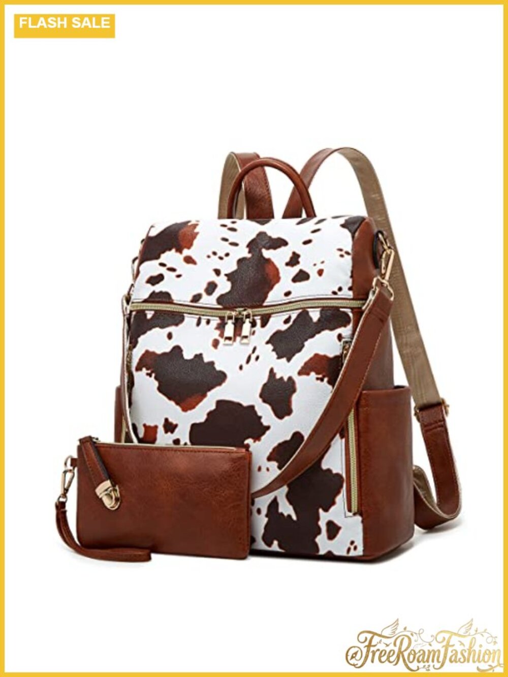 Faux Leather Backpack Purse for Women Casual Travel Bag - Picture 4 of 5